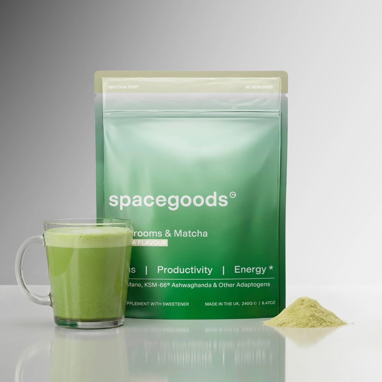 Spacegoods Matcha Dust Vanilla flavour pouch