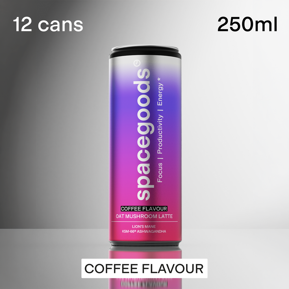 Coffee flavour oat mushroom latte can