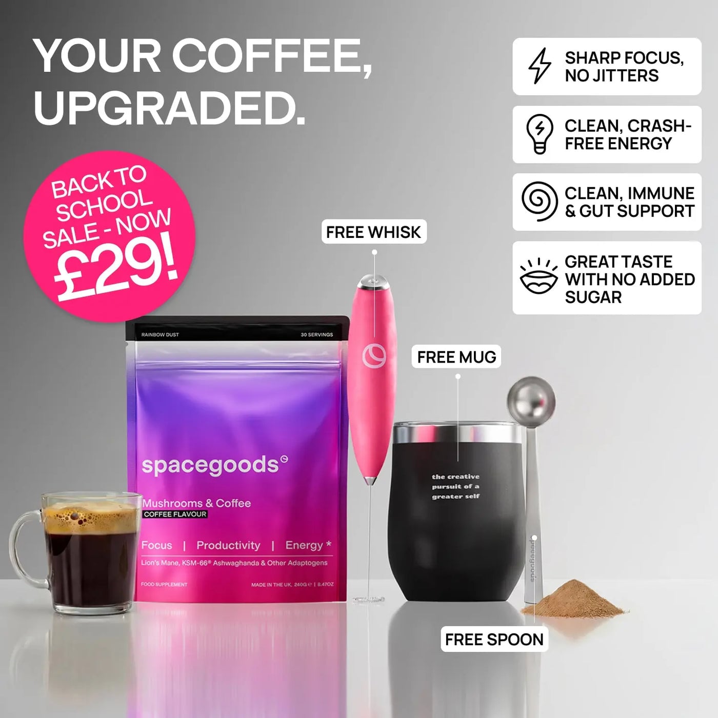 Rainbow Dust coffee drink prepared in a cup